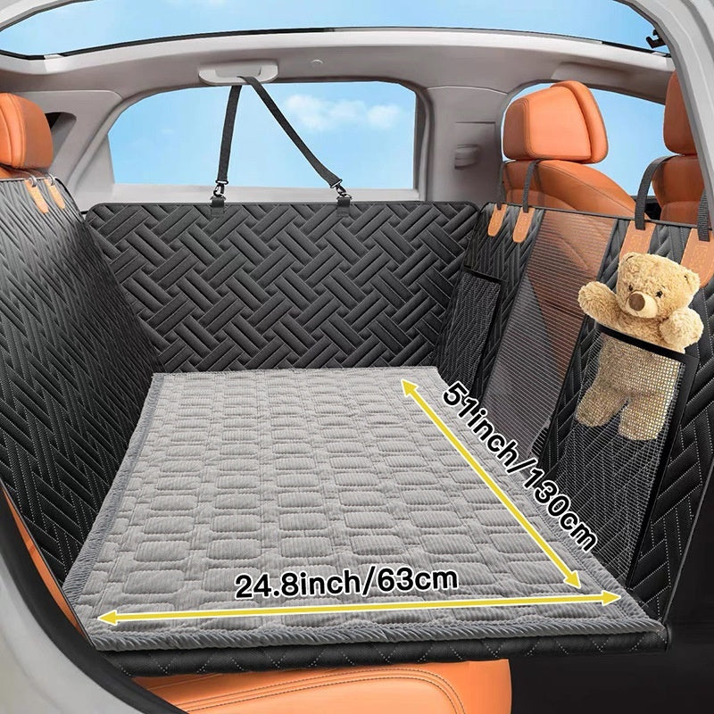 Plaid corduroy dog car seat cover mat for back seat, view 19