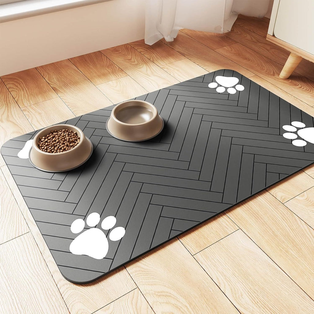 Quick-dry absorbent feeding mat for pet bowls, view 5