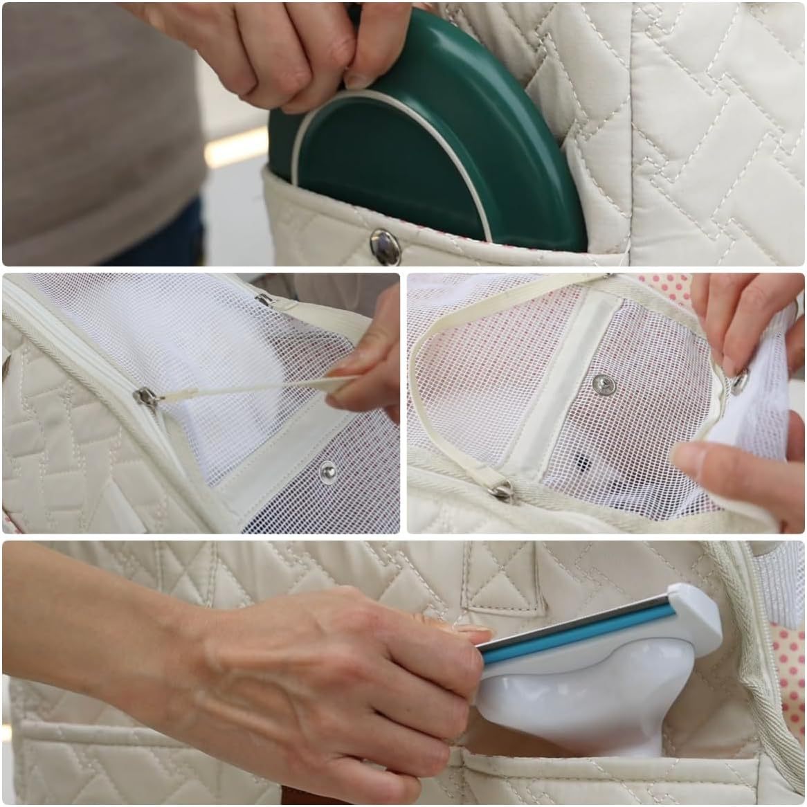 Soft shoulder cat carrier bag with head-out opening, view 4