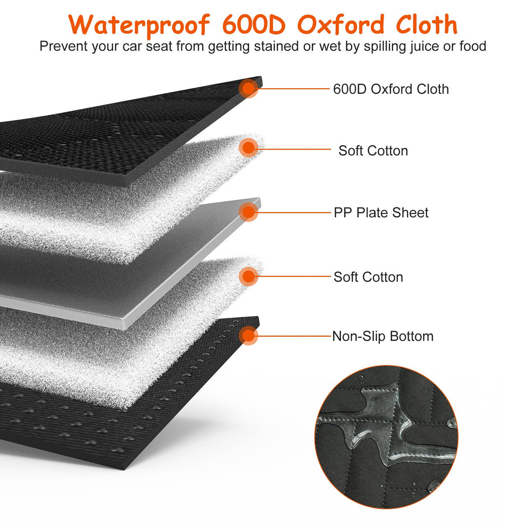 Dog back seat extender with mesh window and firm platform, view 3