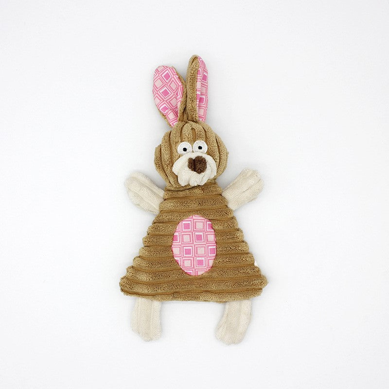 Squeaky corduroy plush animal dog toy, view 11