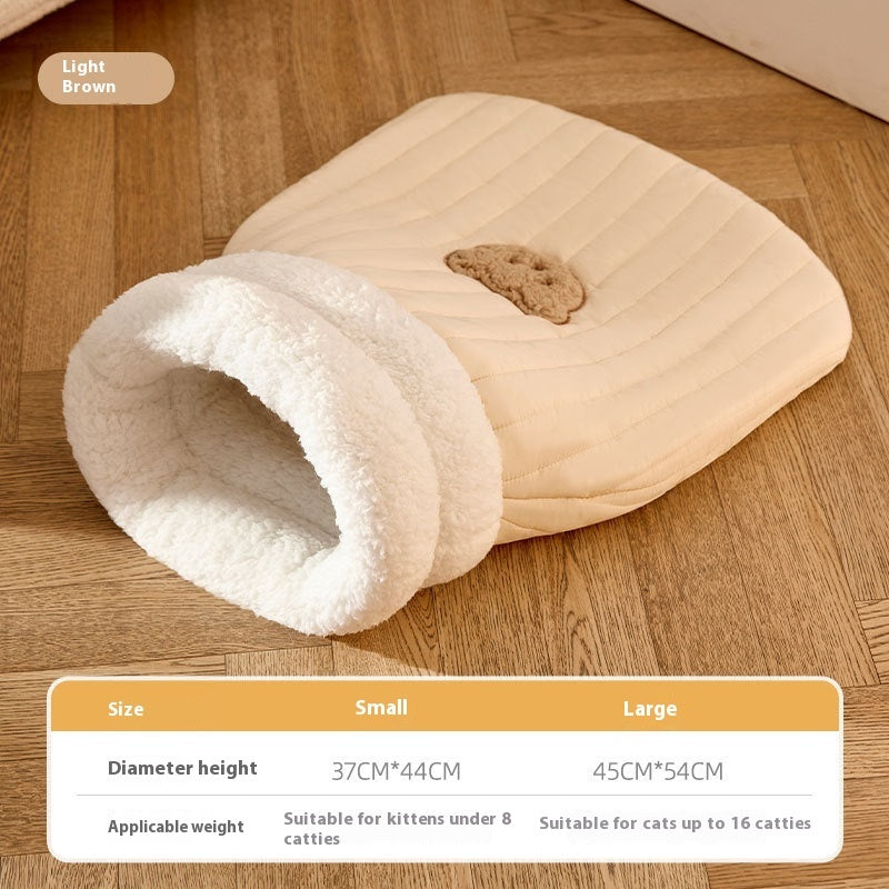 Warm fleece cat sleeping bag pocket nest, view 8