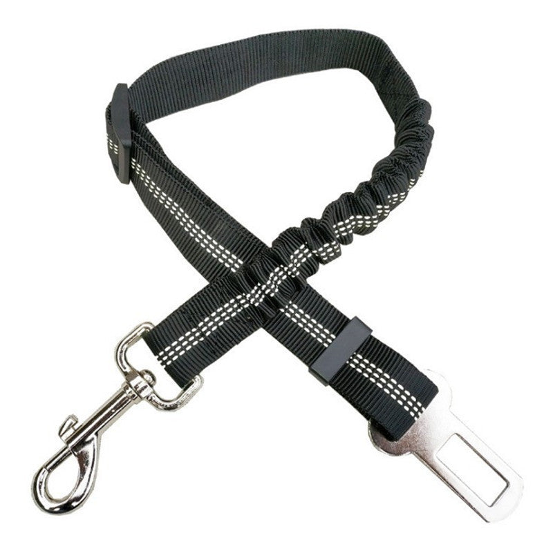 Reflective dog car seat belt with bungee, view 5