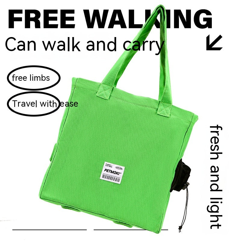 Canvas head-out cat carrier shoulder bag, view 6