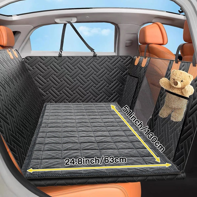 Plaid corduroy dog car seat cover mat for back seat, view 3