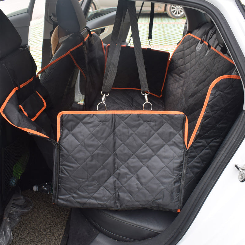 Black 600D Oxford dog back seat cover hammock, view 4