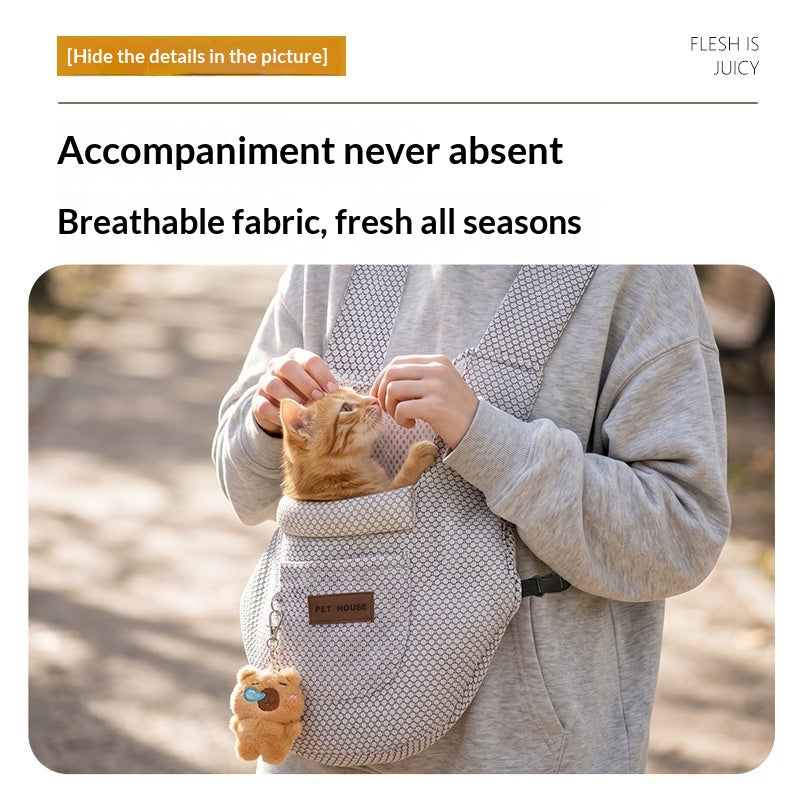 Breathable gray cat carrier backpack, view 5