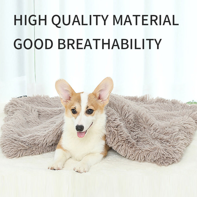 Fluffy plush non-slip dog crate pad, view 2