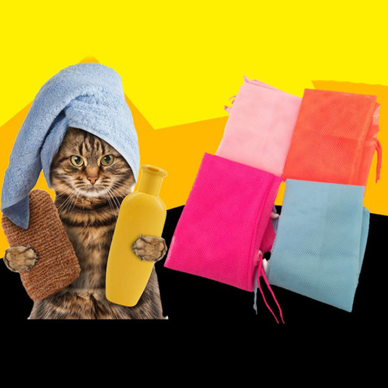 Mesh cat grooming bag for bathing and nail trimming, view 6