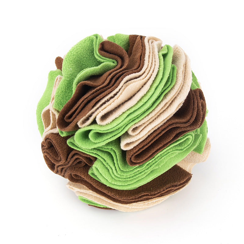 Fleece snuffle ball dog toy for hiding treats, view 11
