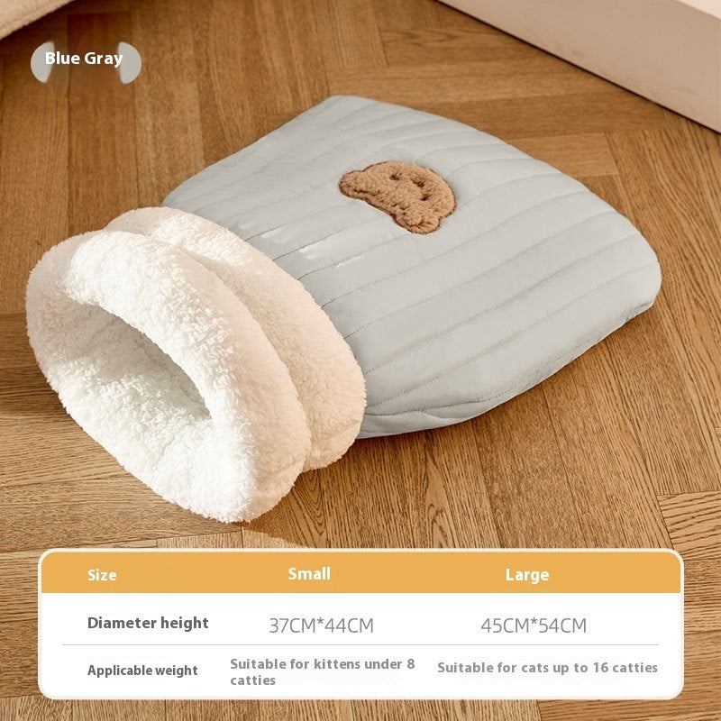 Warm fleece cat sleeping bag pocket nest, view 9