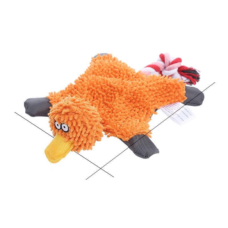 Squeaky corduroy plush animal dog toy, view 13