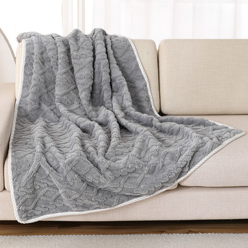 Thick plush cat blanket in neutral earth tones, view 7