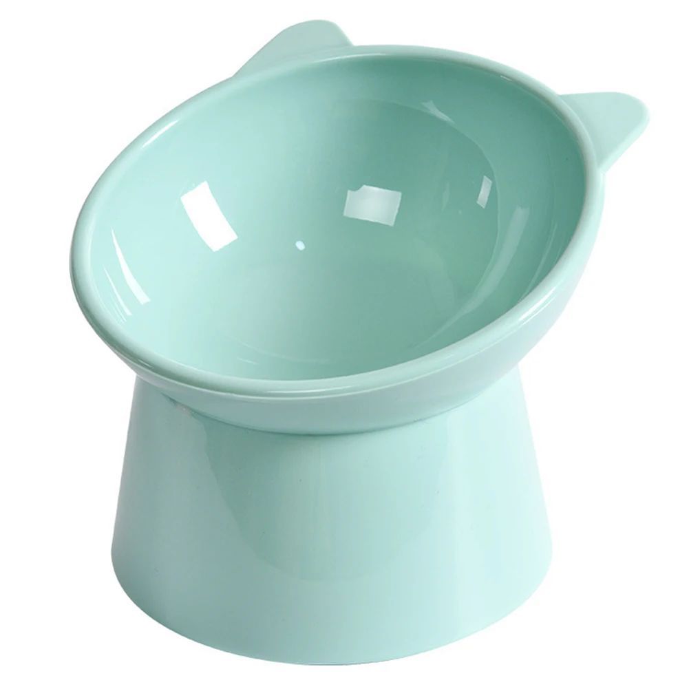 Tilted elevated cat food bowl with raised base, view 11