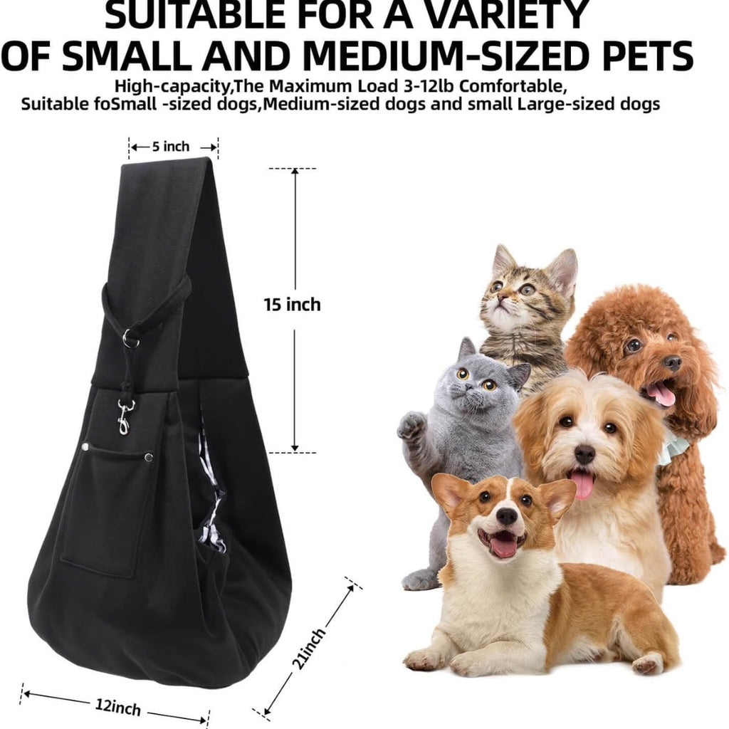Reversible cotton sling carrier for small dogs, view 5