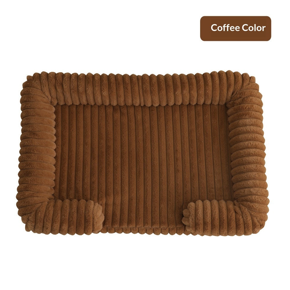 Warm plush dog bed with removable cushion, view 5