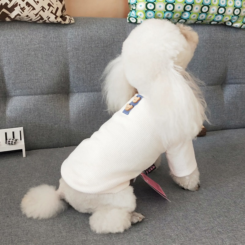 Ribbed stretch cotton dog sweater, view 5