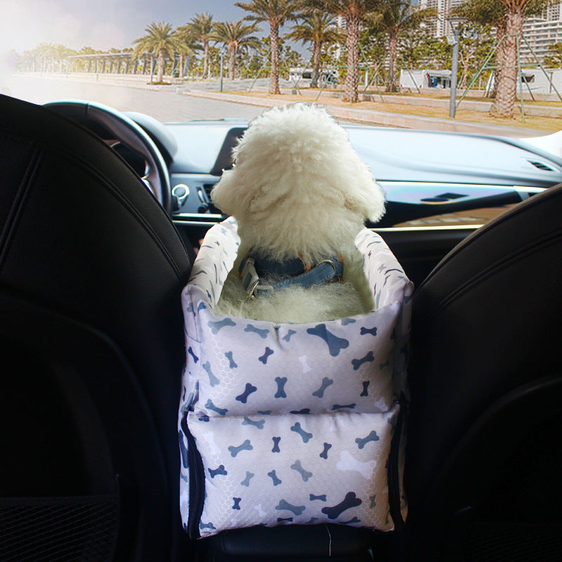 Center console car seat for small dogs and cats, view 2