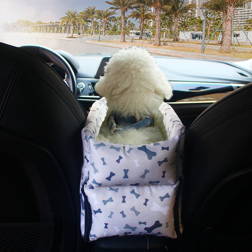 Center console car seat for small dogs and cats, view 2
