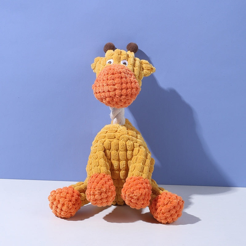 Plaid crinkle squeaky plush animal dog toys, view 11