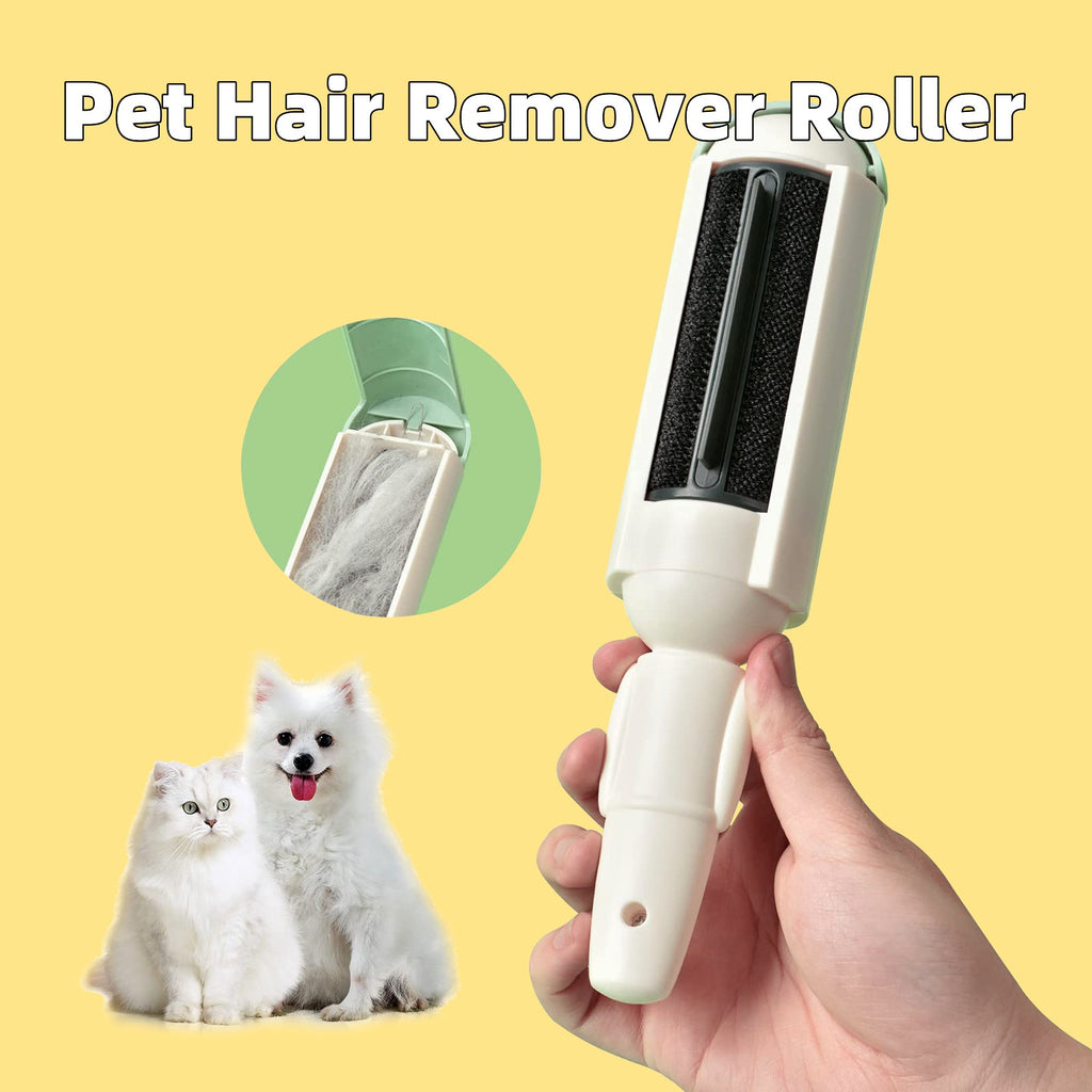 Reusable pet hair remover roller with self-cleaning base, view 2