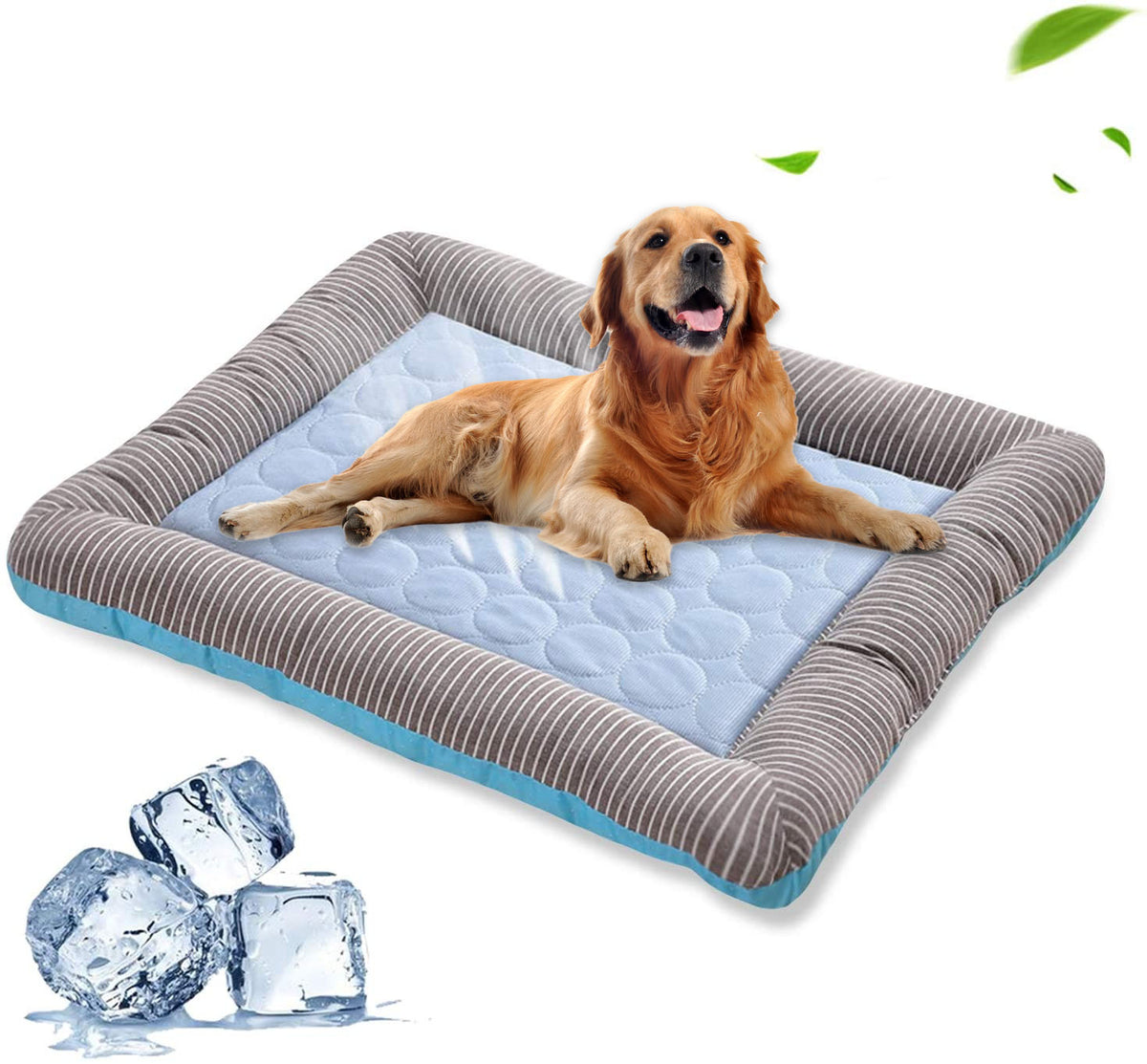 Ice silk cooling dog bed pad with non-slip base, view 2