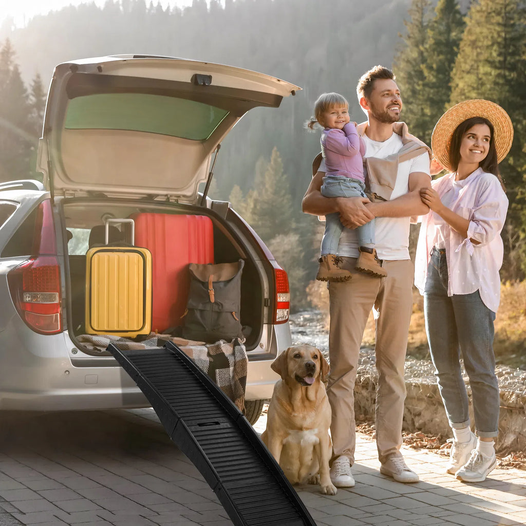Tri-fold non-slip dog car ramp for suvs, view 3