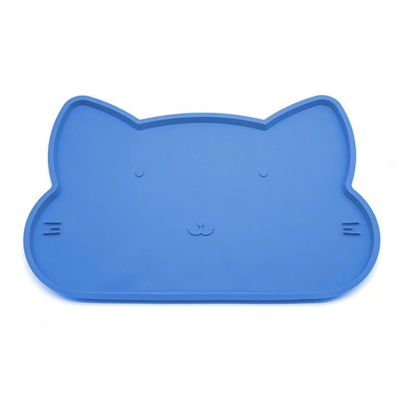Waterproof silicone dog bowl mat with raised edges, view 5