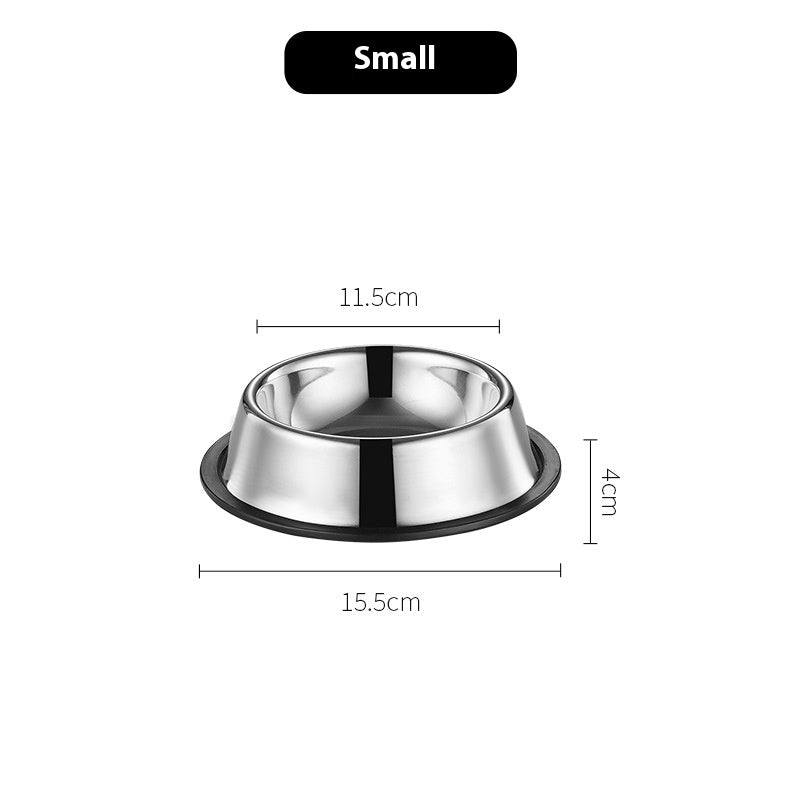 Stainless steel dog bowl with non-slip base, view 9