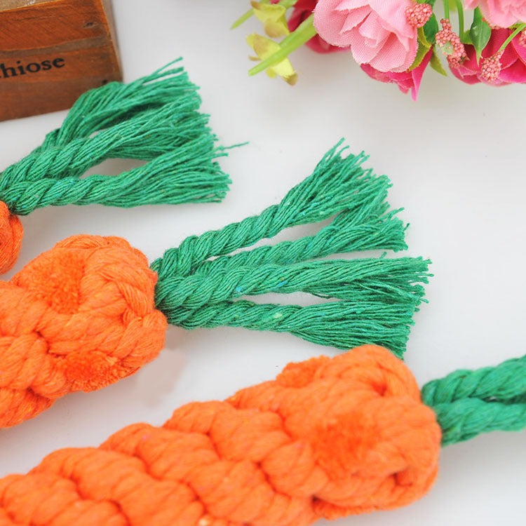 Plush rope dog tug toy milk tea cup or carrot, view 9