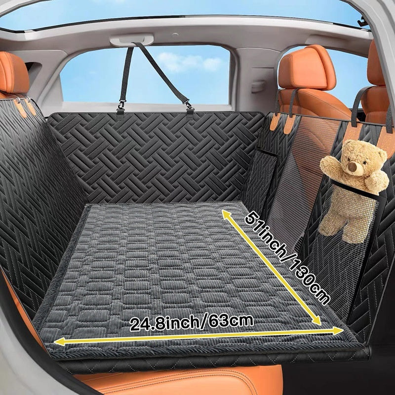 Plaid corduroy dog car seat cover mat for back seat, view 11