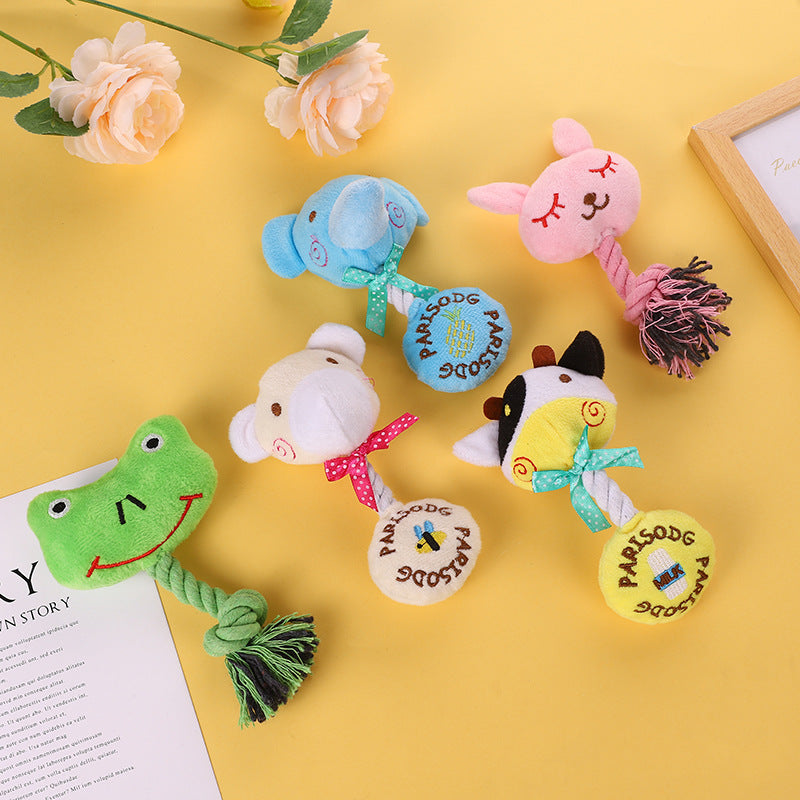 Small squeaky plush animal dog toys for puppies, view 8