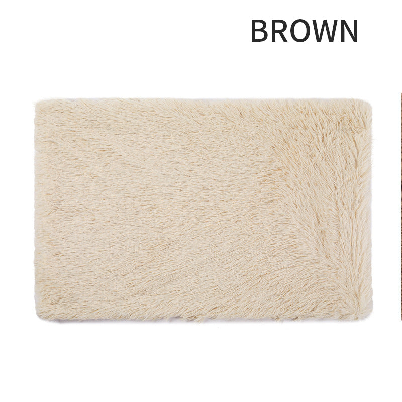 Fluffy plush non-slip dog crate pad, view 4