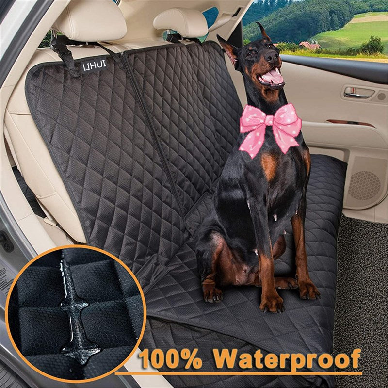 Quilted padded oxford back seat cover for dogs, view 4