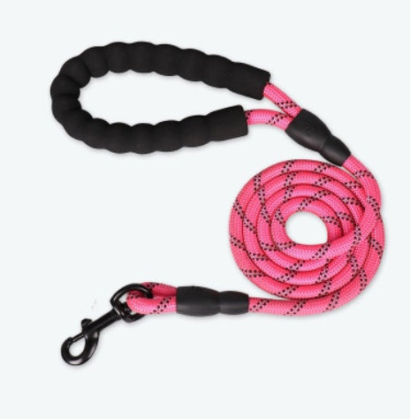 Lightweight reflective nylon dog leash, view 2