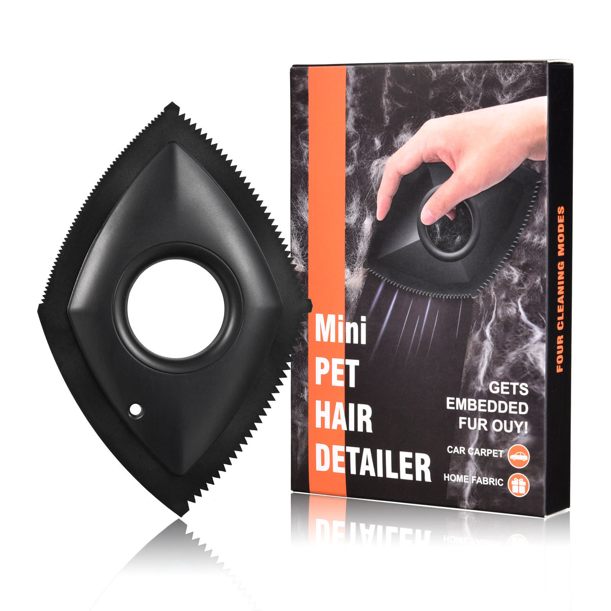 Rubber pet hair remover scraper for carpet, view 3