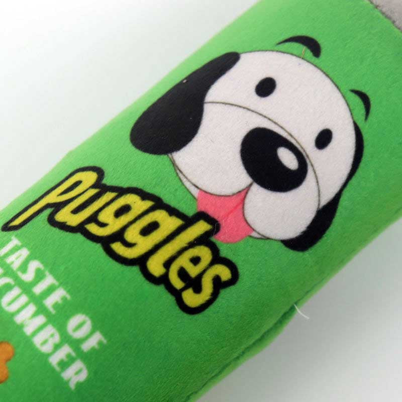 Machine washable squeaky plush roll dog toy, view 3