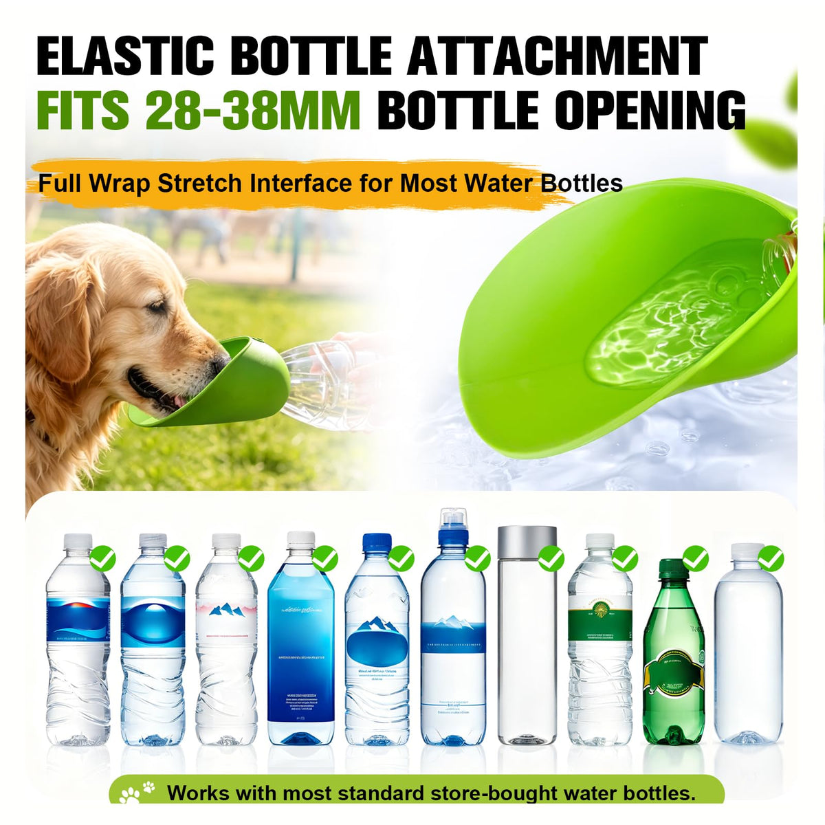 Slip-on silicone dog water bowl for water bottles, view 10