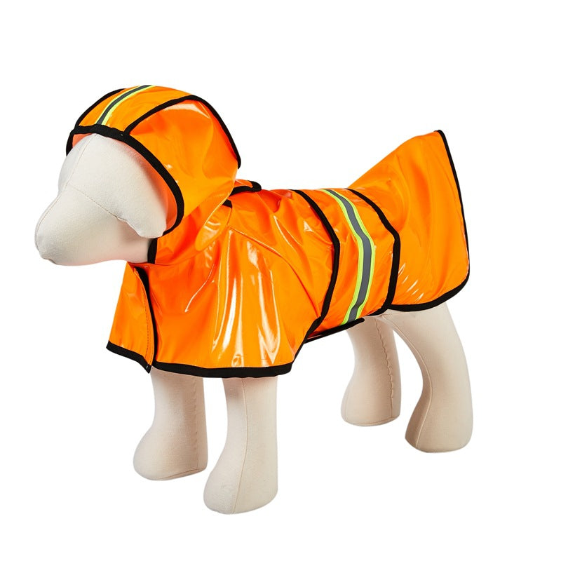 Waterproof pu leather dog raincoat poncho, view 4