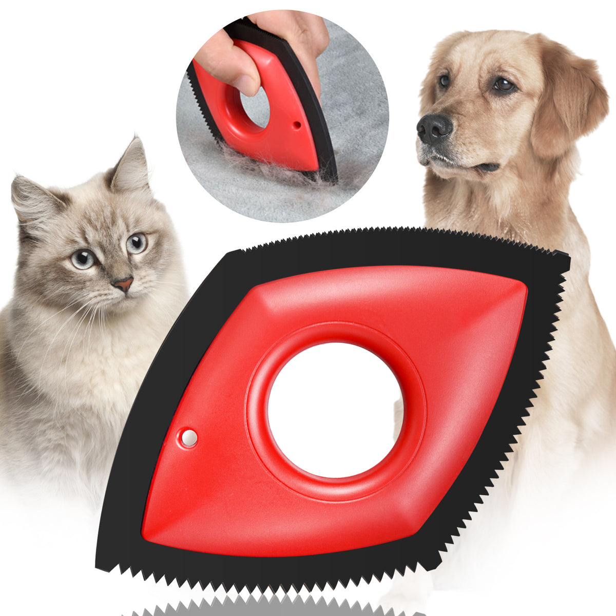 Rubber pet hair remover scraper for carpet, view 10