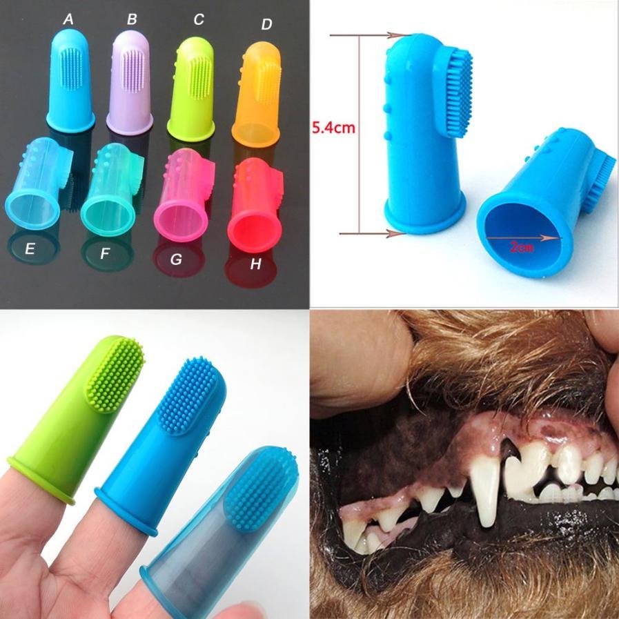 Soft silicone finger toothbrush for dogs and cats, view 2