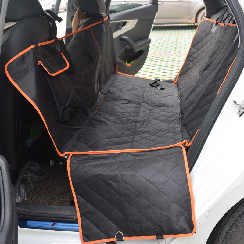 Black 600D Oxford dog back seat cover hammock, view 3