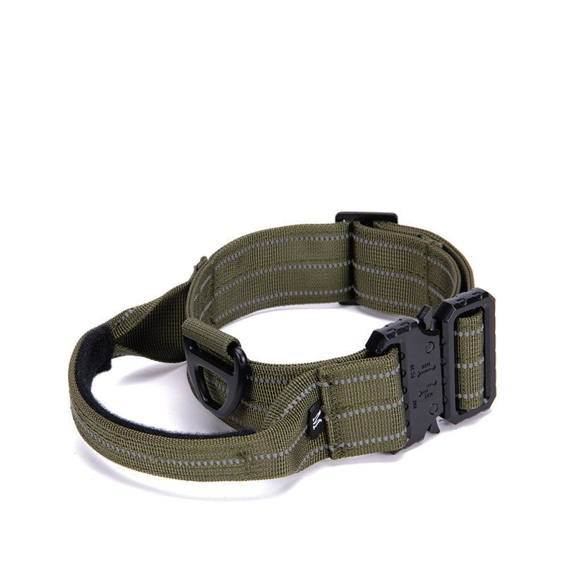 Tactical nylon dog collar with control handle, view 5