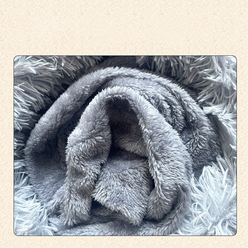 Long-pile plush cat cave bed and sleeping bag, view 4