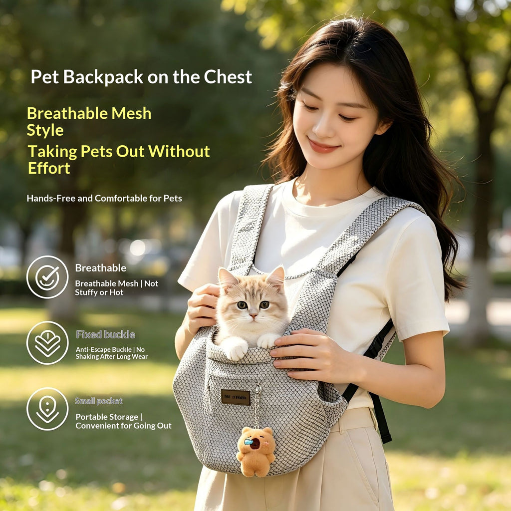 Breathable gray cat carrier backpack, view 2