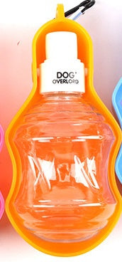 Clip-on dog travel water bottle with drinking trough, view 14