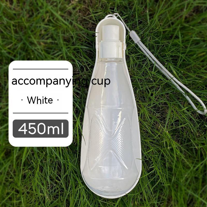 Foldable portable dog water bottle with drinking trough, view 3