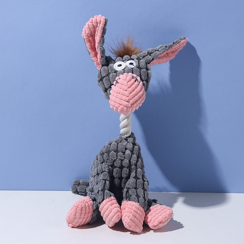 Plaid crinkle squeaky plush animal dog toys, view 3