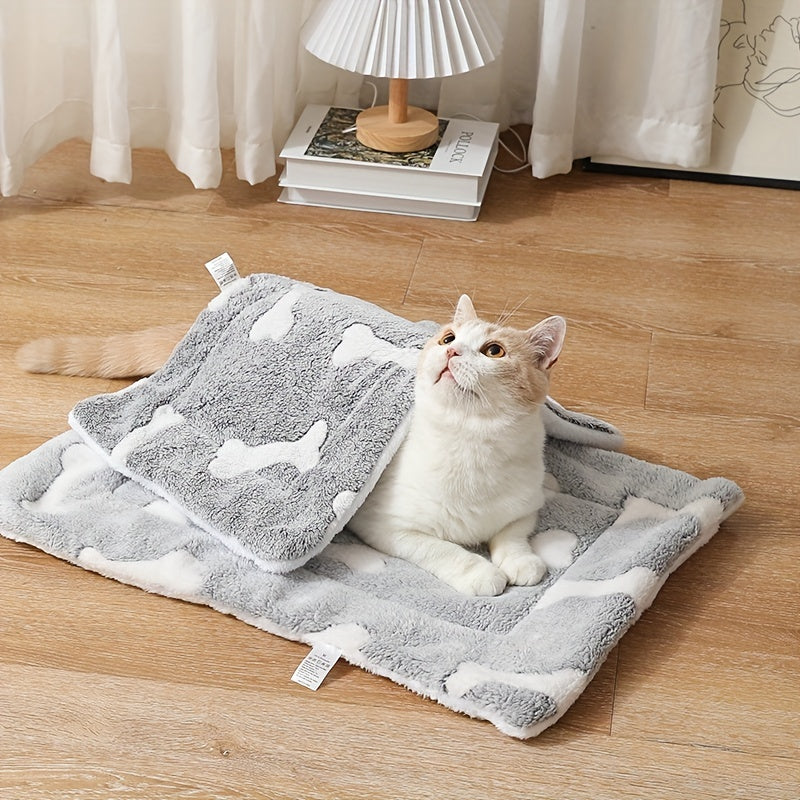 Reversible coral fleece dog crate mat, view 5