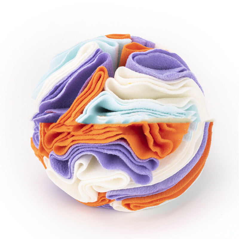 Fleece snuffle ball dog toy for hiding treats, view 14